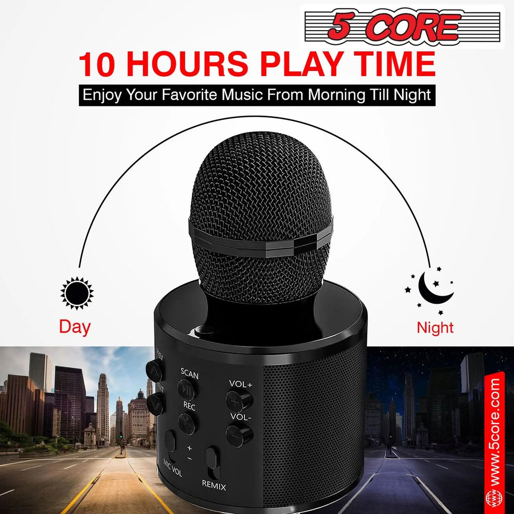 5 Core Microphone Wireless Karaoke Mic With Speaker 3 in 1 Portable Bluetooth Microfono Inalambrico - HONORABLE VETERANS SOLUTIONS