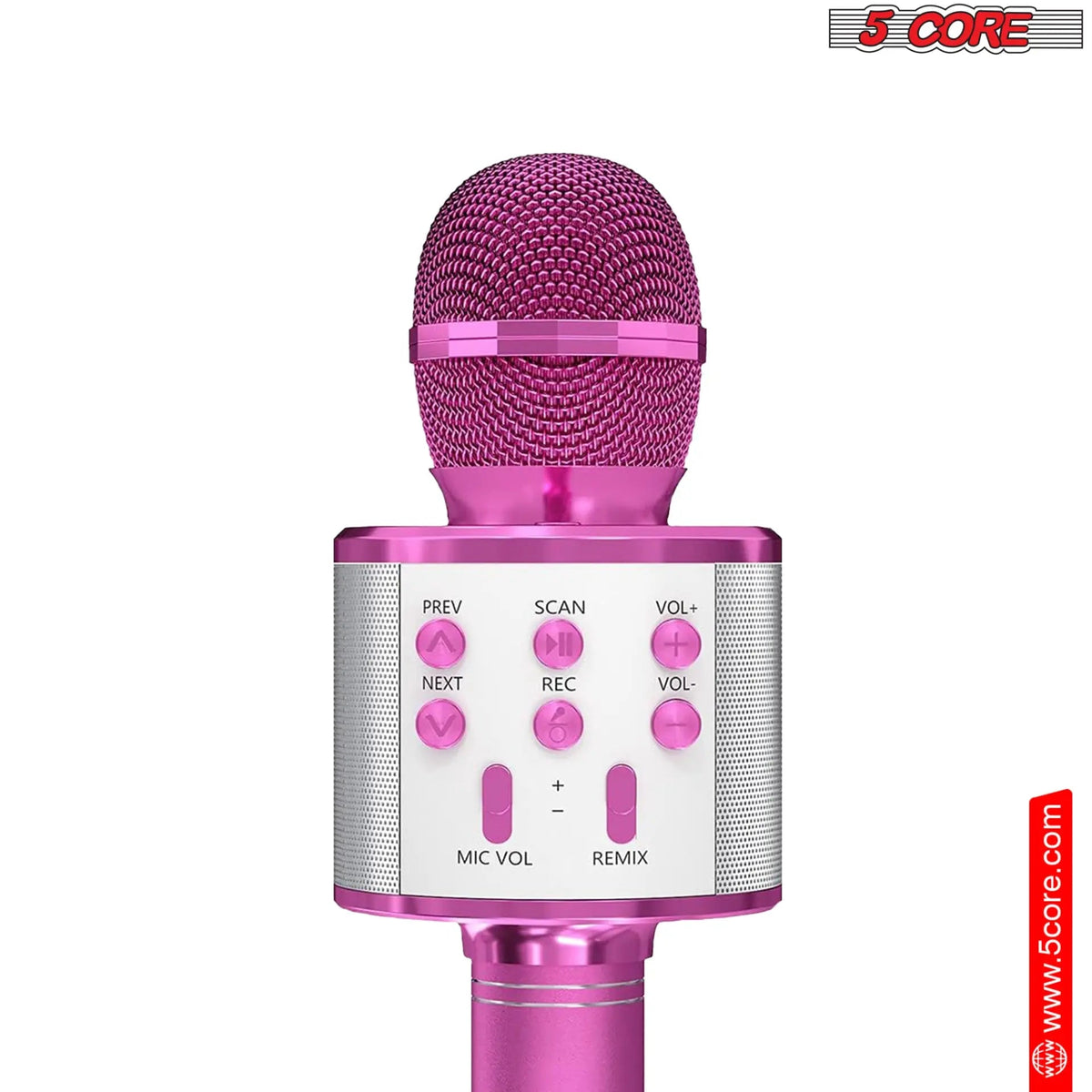 5 Core Microphone Wireless Karaoke Mic With Speaker 3 in 1 Portable Bluetooth Microfono Inalambrico - HONORABLE VETERANS SOLUTIONS