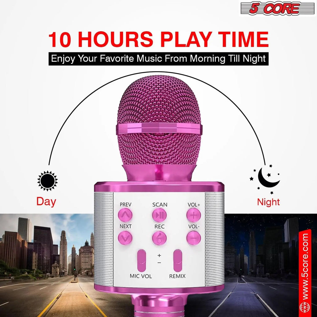 5 Core Microphone Wireless Karaoke Mic With Speaker 3 in 1 Portable Bluetooth Microfono Inalambrico - HONORABLE VETERANS SOLUTIONS