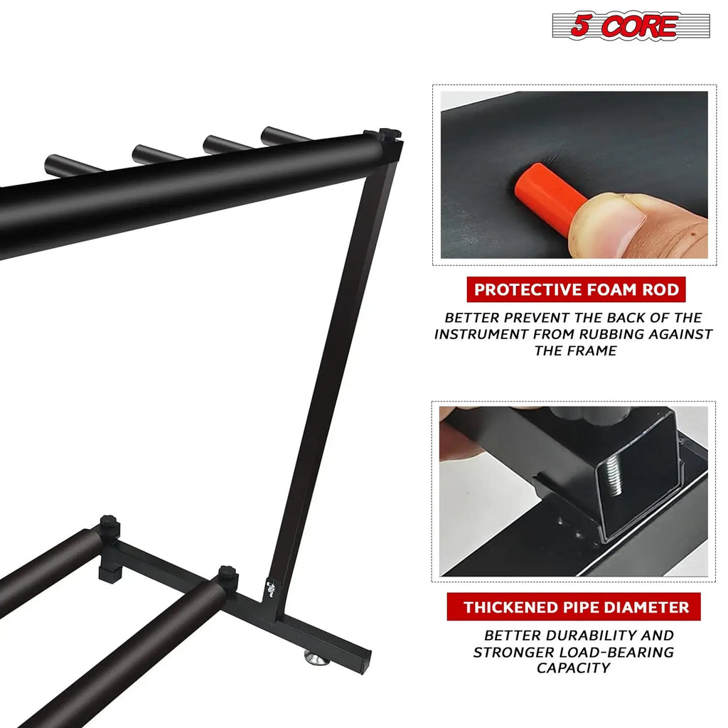 5 Core Multi Guitar Rack Stand Floor 5 Slot Adjustable Flying V Guitars Holder - HONORABLE VETERANS SOLUTIONS