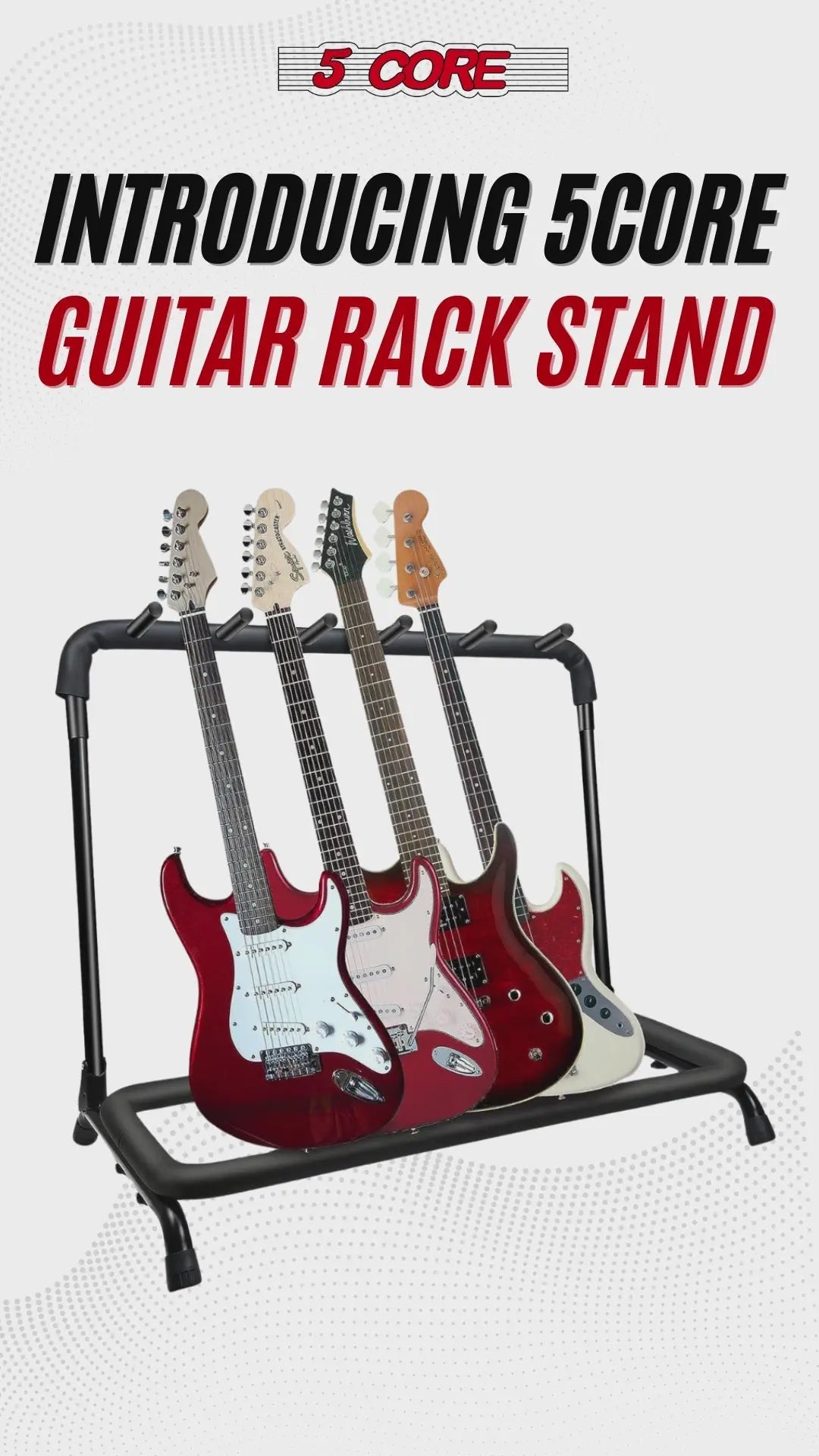 5 Core Multi Guitar Rack Stand Floor 5 Slot Adjustable Flying V Guitars Holder - HONORABLE VETERANS SOLUTIONS
