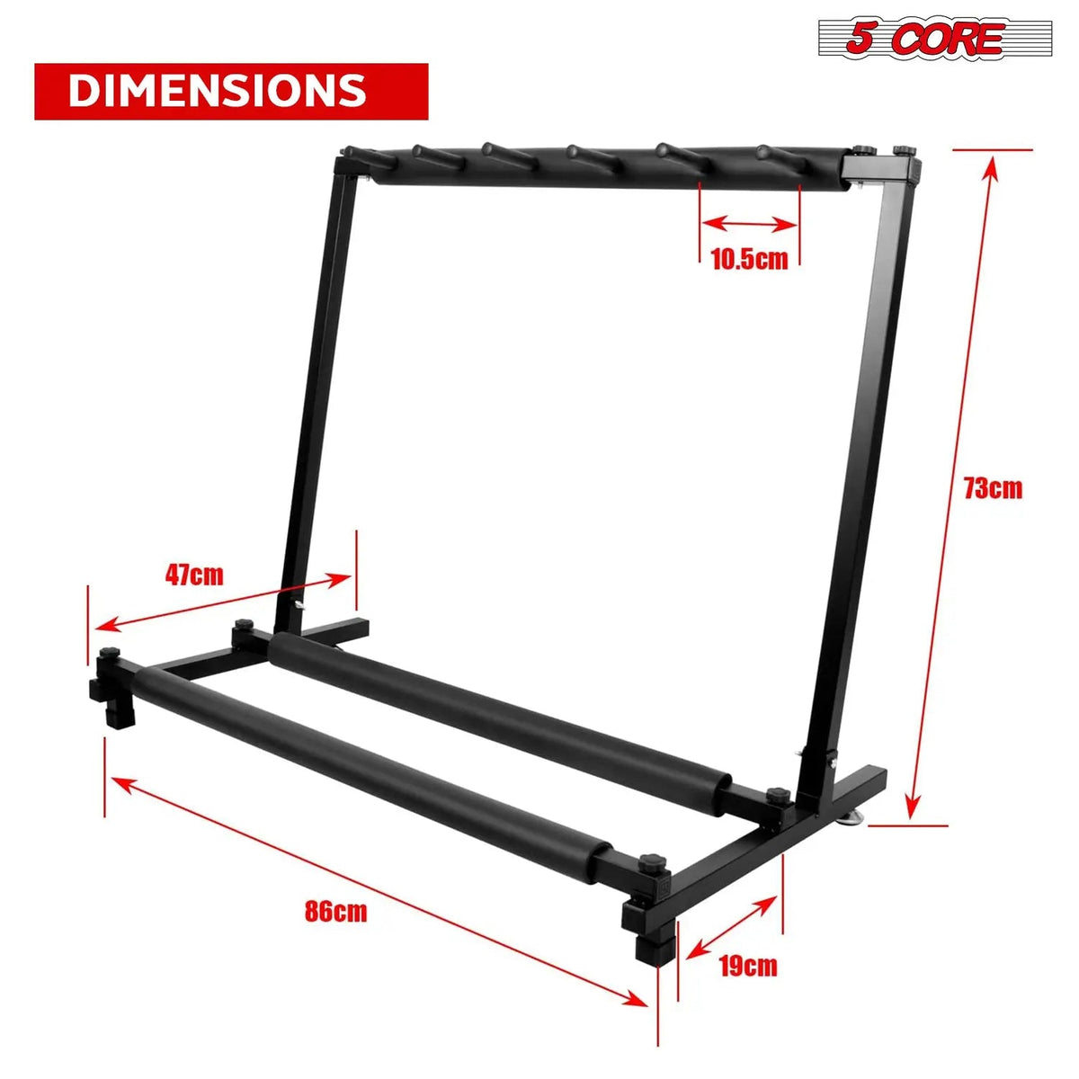 5 Core Multi Guitar Rack Stand Floor 5 Slot Adjustable Flying V Guitars Holder - HONORABLE VETERANS SOLUTIONS