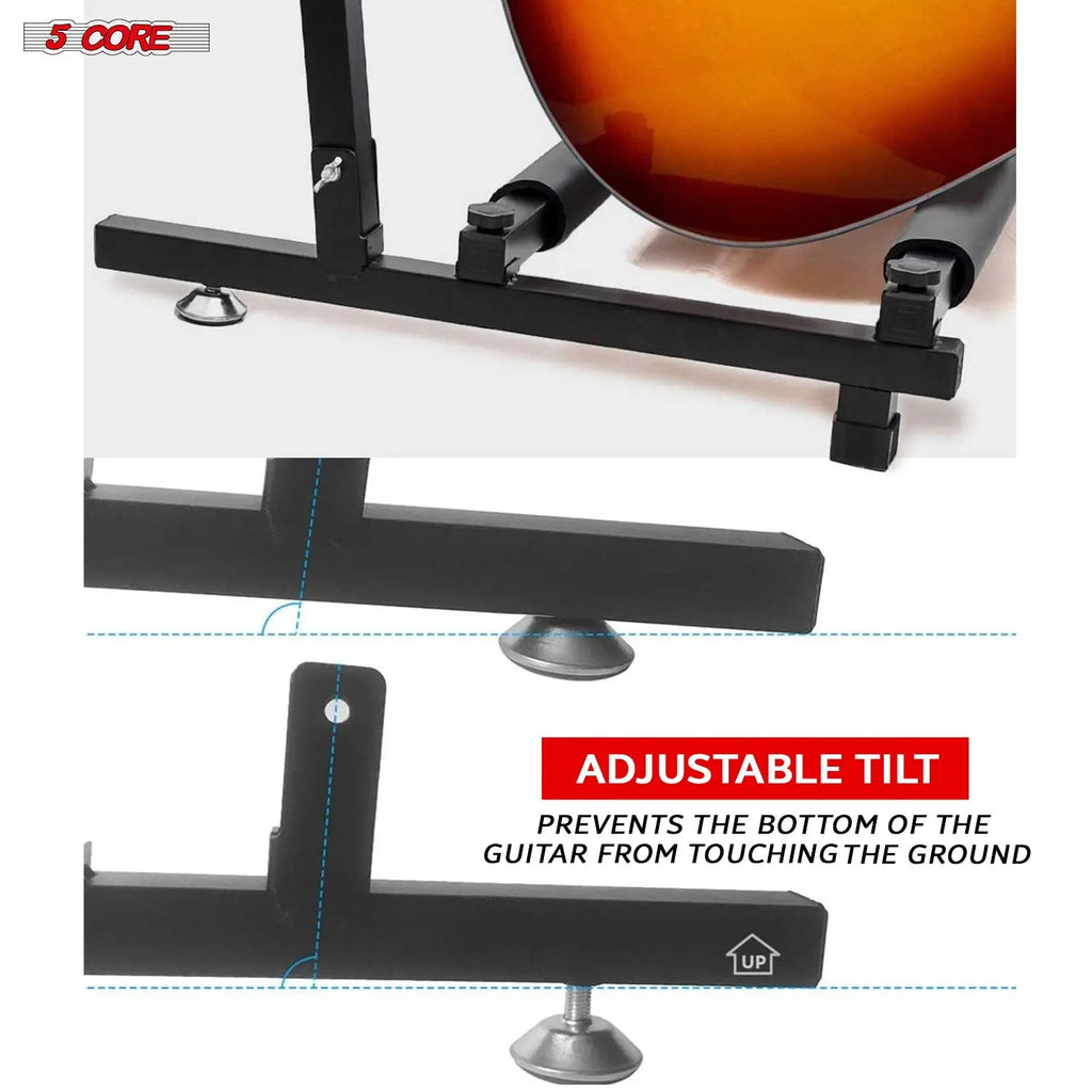 5 Core Multi Guitar Rack Stand Floor 7 Slot Adjustable Flying V Guitars Holder - HONORABLE VETERANS SOLUTIONS