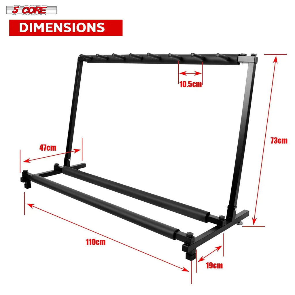 5 Core Multi Guitar Rack Stand Floor 7 Slot Adjustable Flying V Guitars Holder - HONORABLE VETERANS SOLUTIONS
