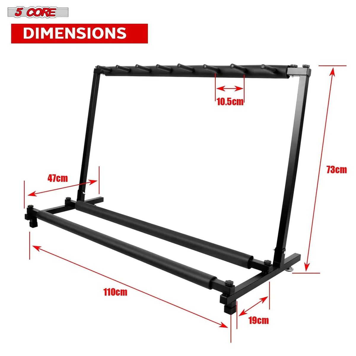 5 Core Multi Guitar Rack Stand Floor 7 Slot Adjustable Flying V Guitars Holder - HONORABLE VETERANS SOLUTIONS
