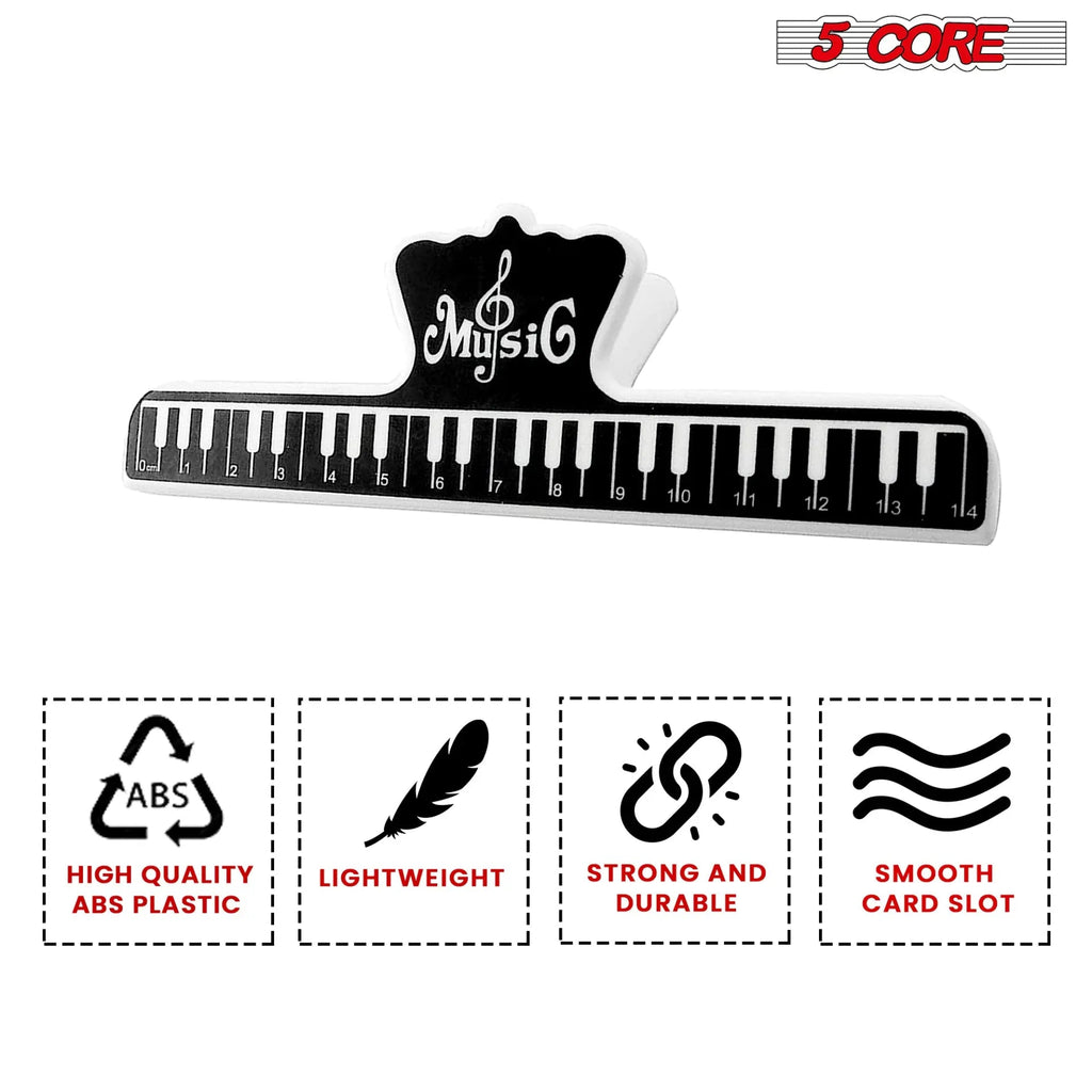 5 Core Music Sheet Holder Clip Durable Black Plastic Page Holder for Piano Keyboard Violin - HONORABLE VETERANS SOLUTIONS