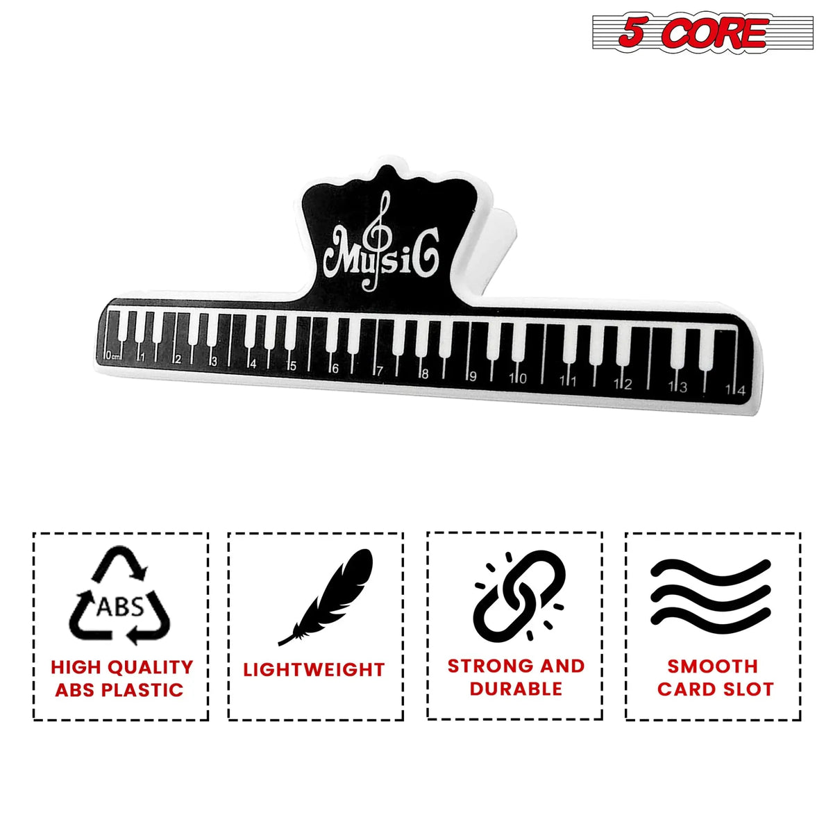 5 Core Music Sheet Holder Clip Durable Black Plastic Page Holder for Piano Keyboard Violin - HONORABLE VETERANS SOLUTIONS