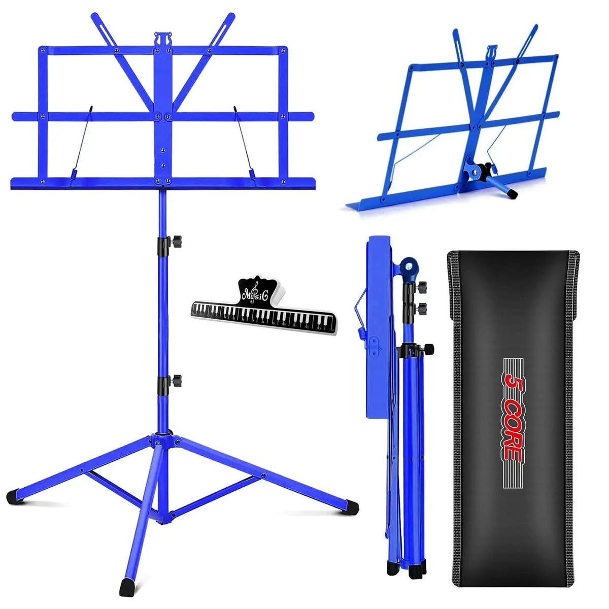5 Core Music Stand Adjustable 52" Desktop Book Stands Sheet Holder All Metal Portable Bookstand - HONORABLE VETERANS SOLUTIONS
