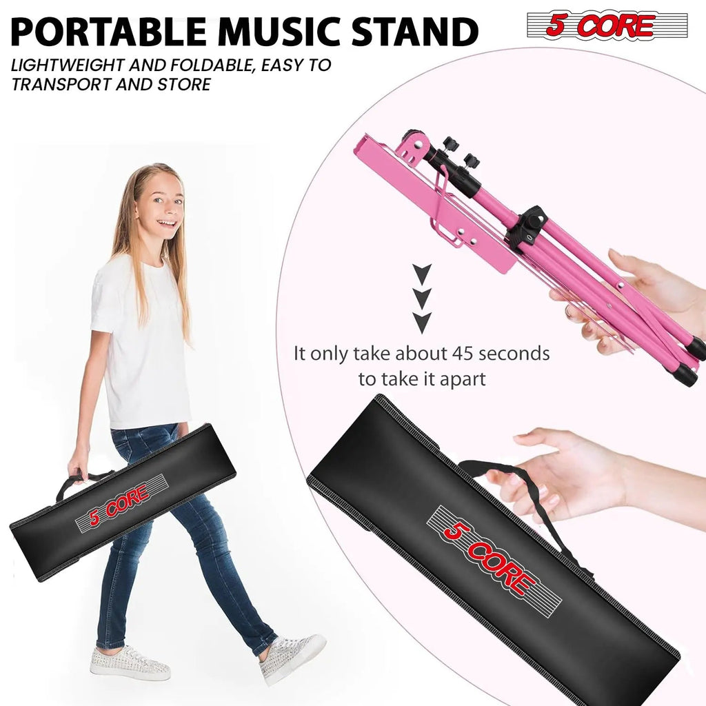 5 Core Music Stand Adjustable 52" Desktop Book Stands Sheet Holder All Metal Portable Bookstand - HONORABLE VETERANS SOLUTIONS
