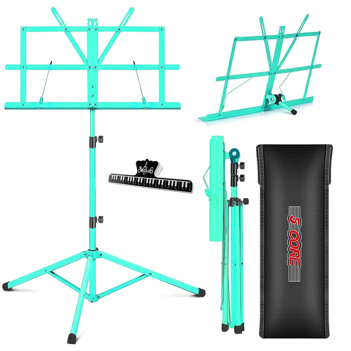 5 Core Music Stand Adjustable 52" Desktop Book Stands Sheet Holder All Metal Portable Bookstand - HONORABLE VETERANS SOLUTIONS