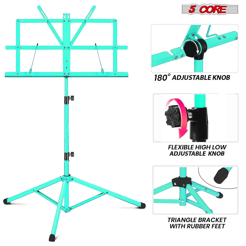 5 Core Music Stand Adjustable 52" Desktop Book Stands Sheet Holder All Metal Portable Bookstand - HONORABLE VETERANS SOLUTIONS