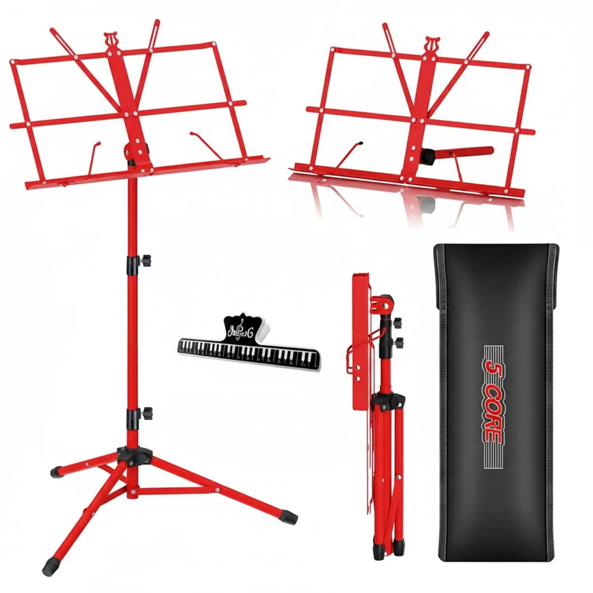 5 Core Music Stand Adjustable 52" Desktop Book Stands Sheet Holder All Metal Portable Bookstand - HONORABLE VETERANS SOLUTIONS