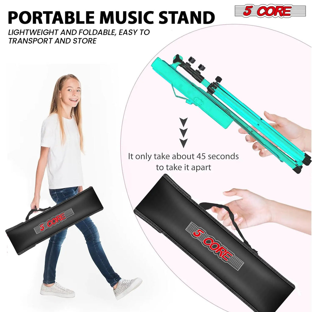 5 Core Music Stand Adjustable 52" Desktop Book Stands Sheet Holder All Metal Portable Bookstand - HONORABLE VETERANS SOLUTIONS