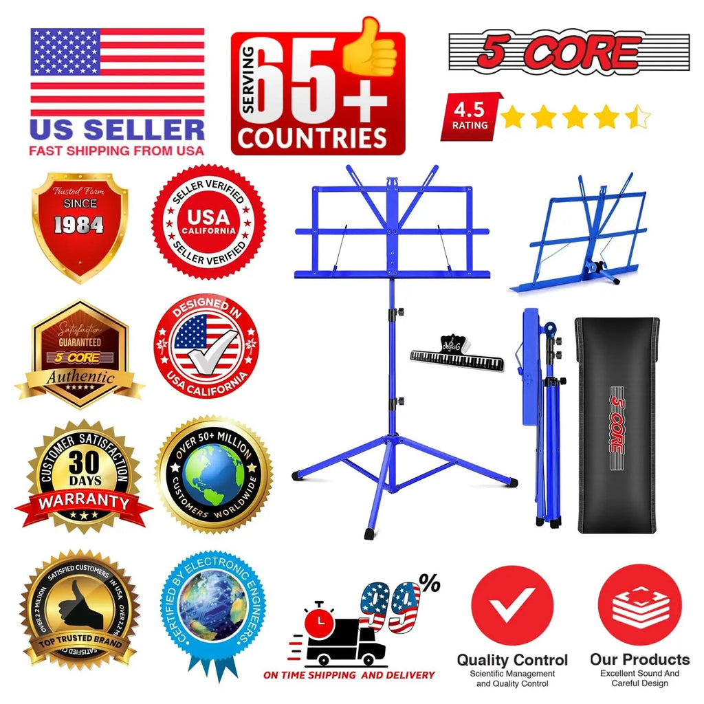 5 Core Music Stand Adjustable 52" Desktop Book Stands Sheet Holder All Metal Portable Bookstand - HONORABLE VETERANS SOLUTIONS