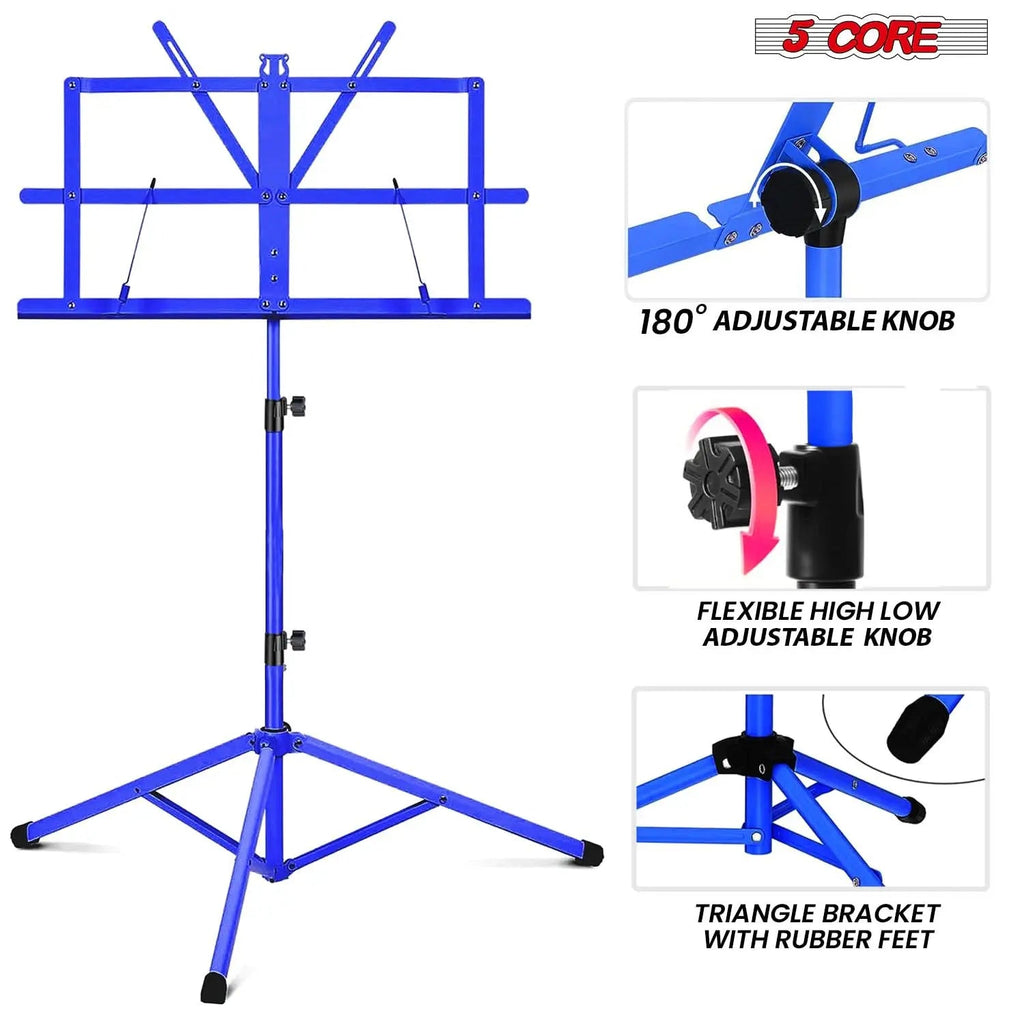 5 Core Music Stand Adjustable 52" Desktop Book Stands Sheet Holder All Metal Portable Bookstand - HONORABLE VETERANS SOLUTIONS