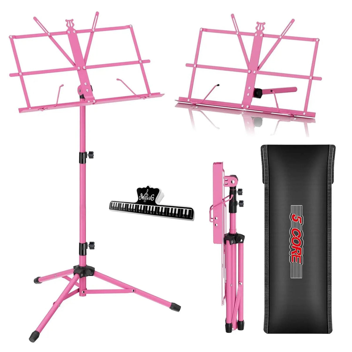 5 Core Music Stand Adjustable 52" Desktop Book Stands Sheet Holder All Metal Portable Bookstand - HONORABLE VETERANS SOLUTIONS