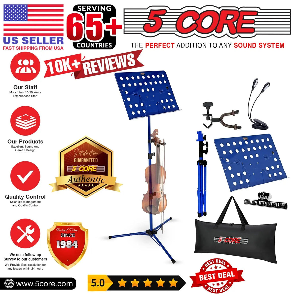 5 Core Music Stand Adjustable Desktop Book Stands Portable Sheet Holder All Metal Foldable Bookstand - HONORABLE VETERANS SOLUTIONS