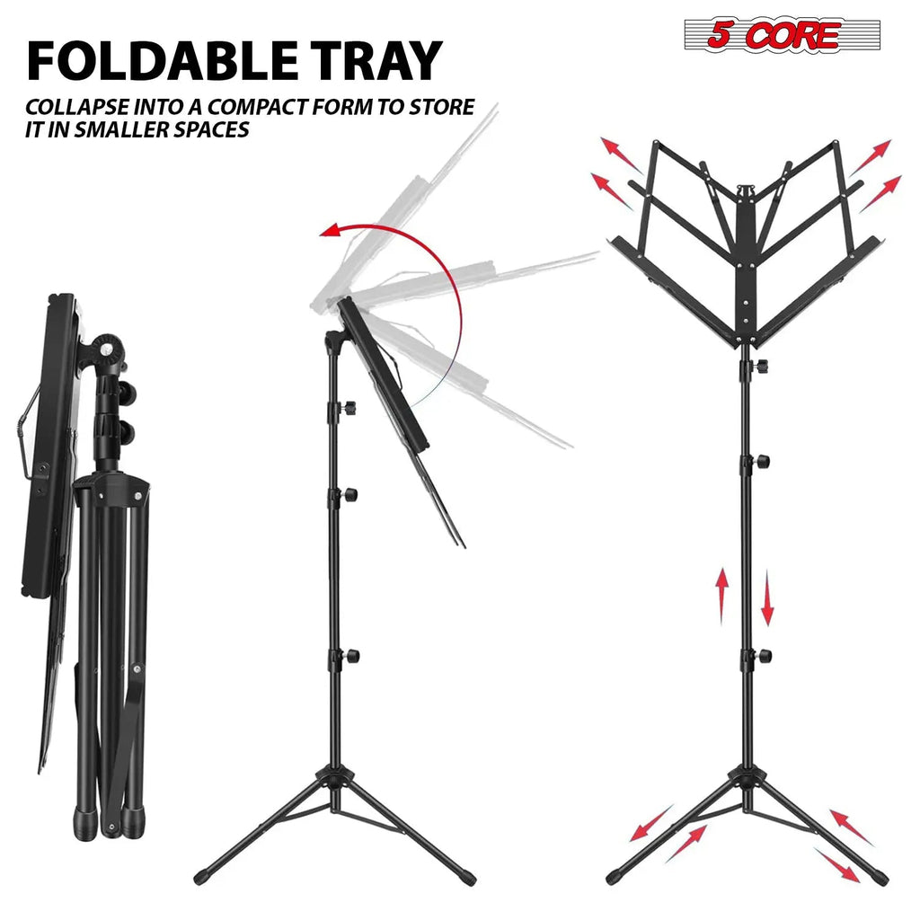 5 Core Music Stand Adjustable Desktop Book Stands Portable Sheet Holder All Metal Foldable Bookstand - HONORABLE VETERANS SOLUTIONS