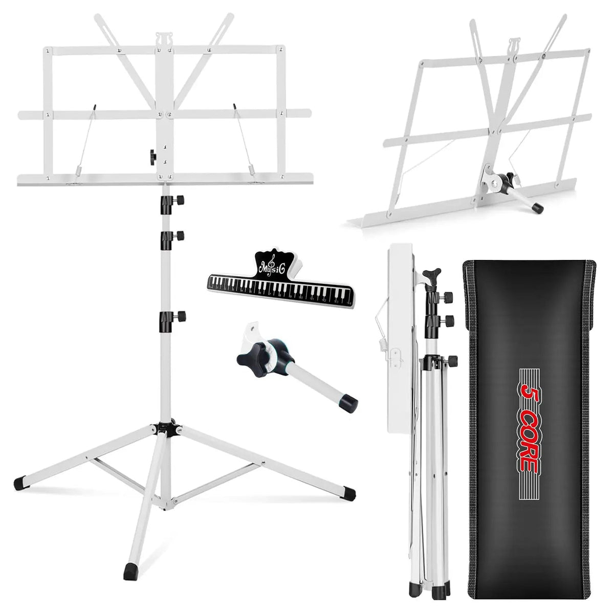 5 Core Music Stand Adjustable Desktop Book Stands Portable Sheet Holder All Metal Foldable Bookstand - HONORABLE VETERANS SOLUTIONS