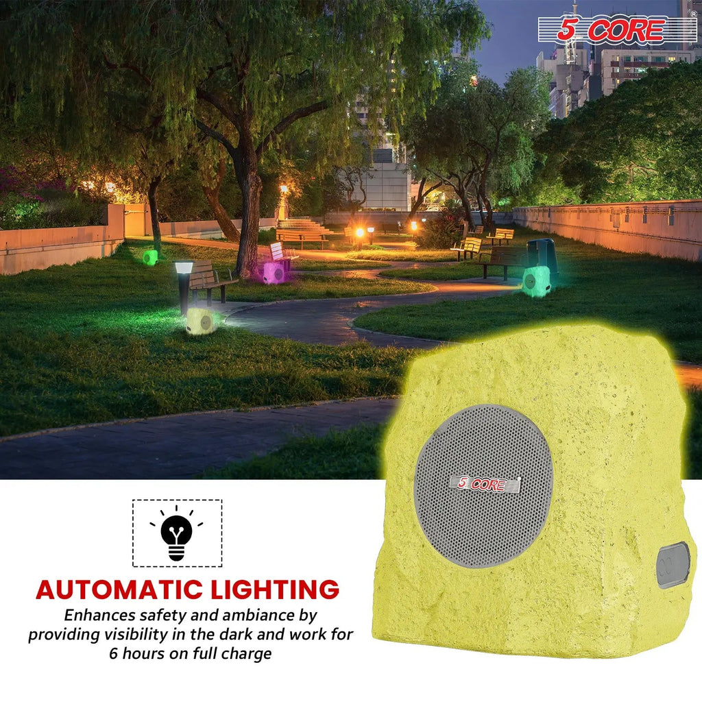 5 Core Outdoor Rock Speakers 100W Bluetooth Waterproof Landscape Speaker for Patio Pool Outdoor - HONORABLE VETERANS SOLUTIONS