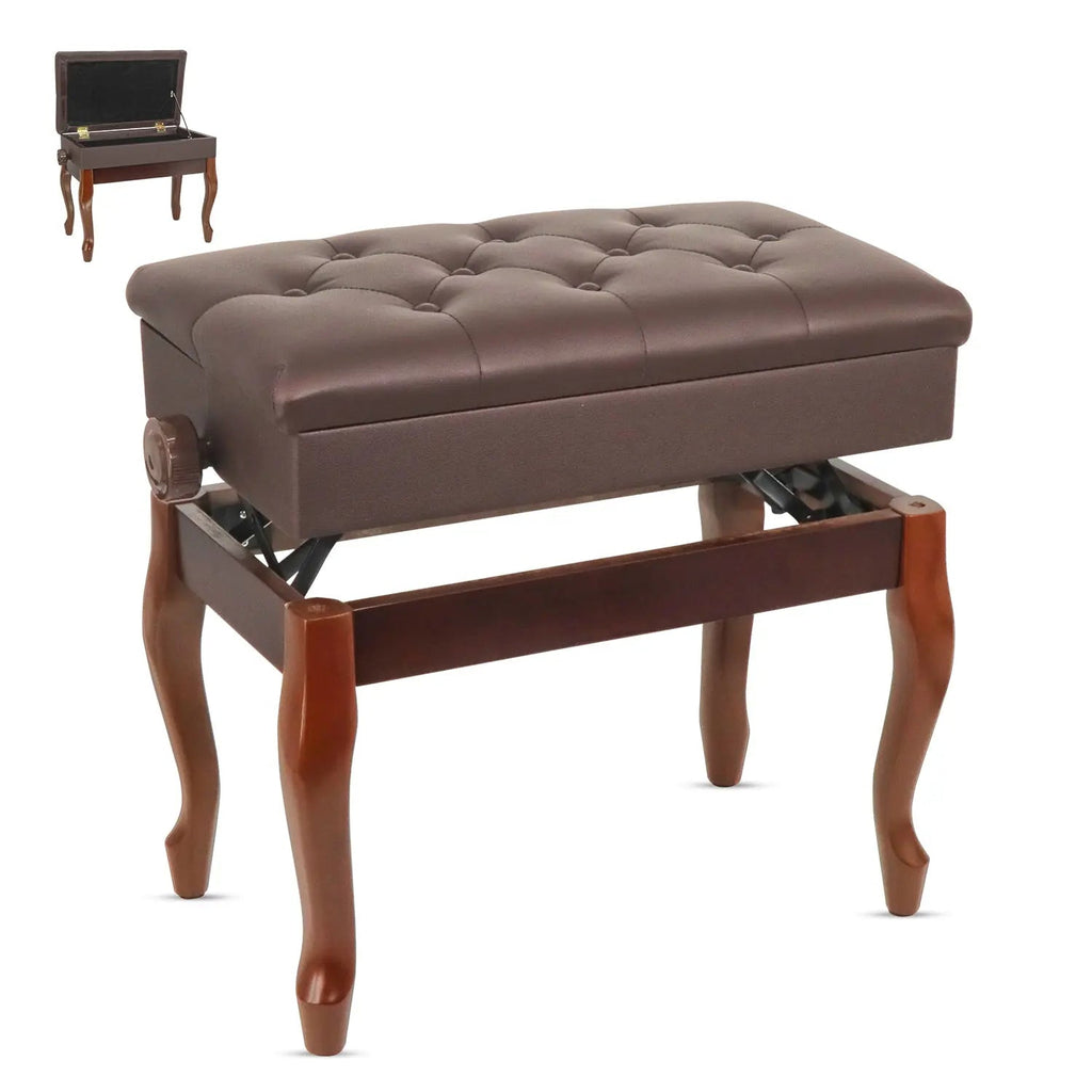 5 Core Piano Bench 3" Padded Cushioned Stool Wooden Heavy Duty Adjustable Musician Chair w Storage - HONORABLE VETERANS SOLUTIONS