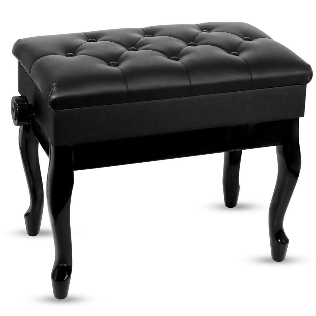 5 Core Piano Bench 3" Padded Cushioned Stool Wooden Heavy Duty Adjustable Musician Chair w Storage - HONORABLE VETERANS SOLUTIONS