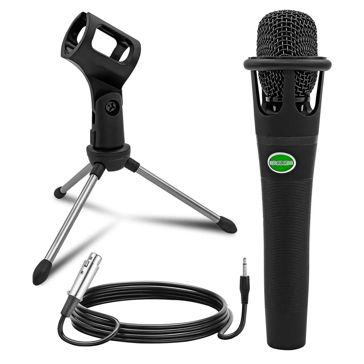5 Core Podcast Equipment Bundle w Cardioid Dynamic XLR Microphone Mini Desk Stand XLR to 1/8” Cable - HONORABLE VETERANS SOLUTIONS