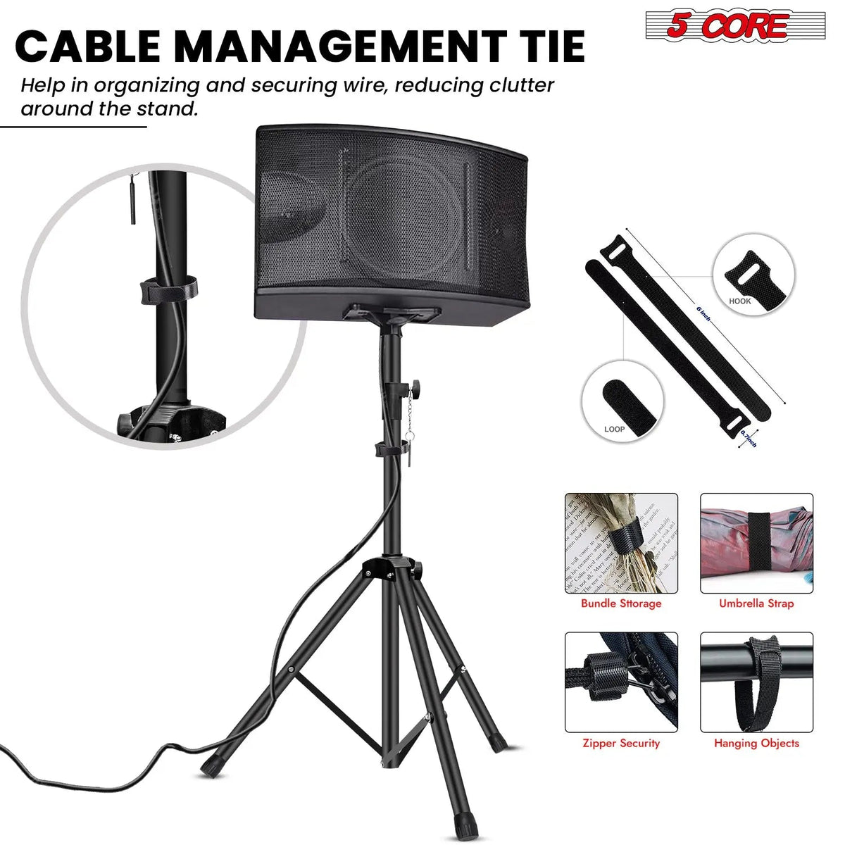5 Core Speaker Stand Height Adjustable PA DJ Tripod Studio Monitor Stands w 35mm Compatible Insert - HONORABLE VETERANS SOLUTIONS