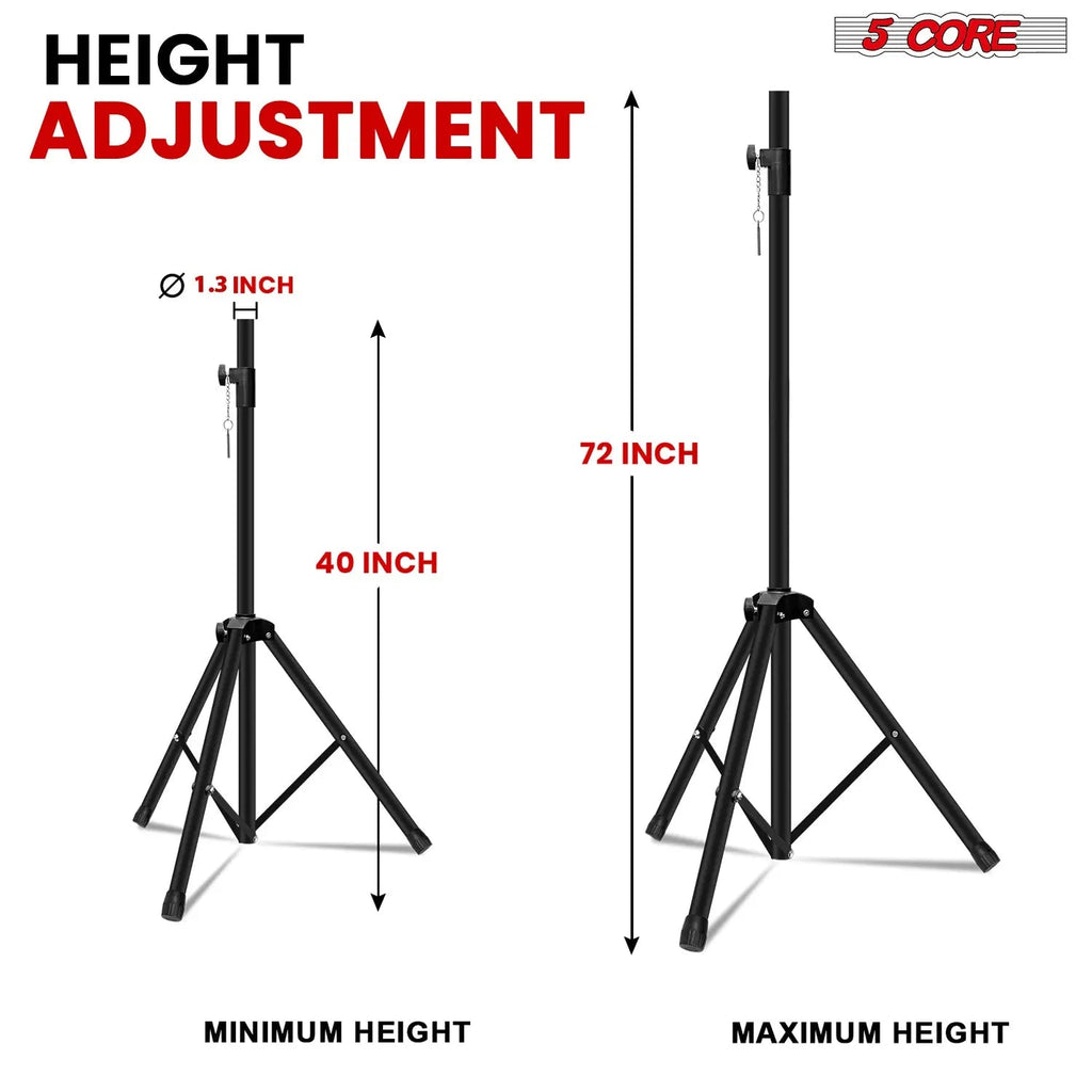 5 Core Speaker Stand Height Adjustable PA DJ Tripod Studio Monitor Stands w 35mm Compatible Insert - HONORABLE VETERANS SOLUTIONS