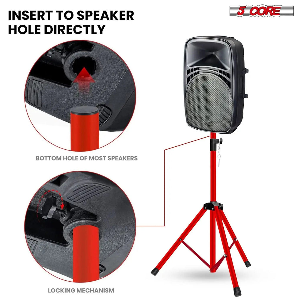 5 Core Speaker Stand Pair Height Adjustable 36" Heavy Duty PA DJ Tripod Studio Monitor Stands - HONORABLE VETERANS SOLUTIONS
