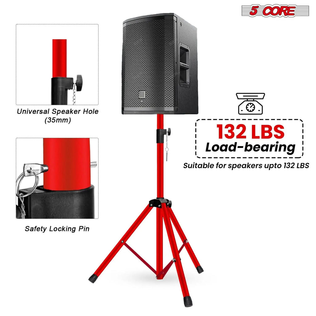 5 Core Speaker Stand Pair Height Adjustable 36" Heavy Duty PA DJ Tripod Studio Monitor Stands - HONORABLE VETERANS SOLUTIONS