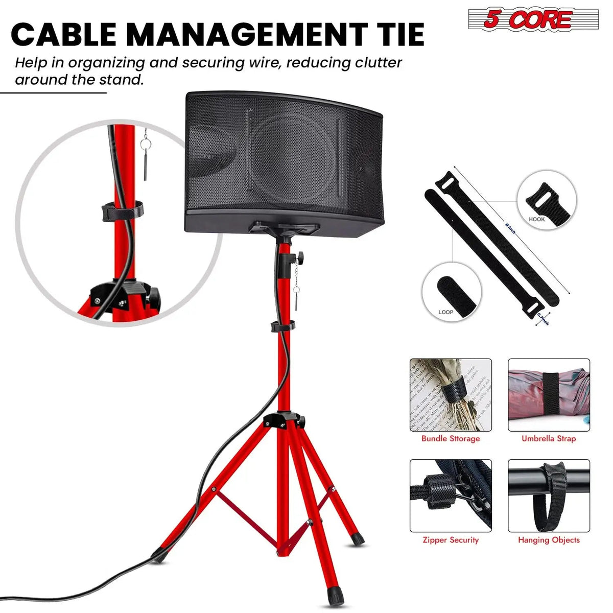 5 Core Speaker Stand Pair Height Adjustable 36" Heavy Duty PA DJ Tripod Studio Monitor Stands - HONORABLE VETERANS SOLUTIONS