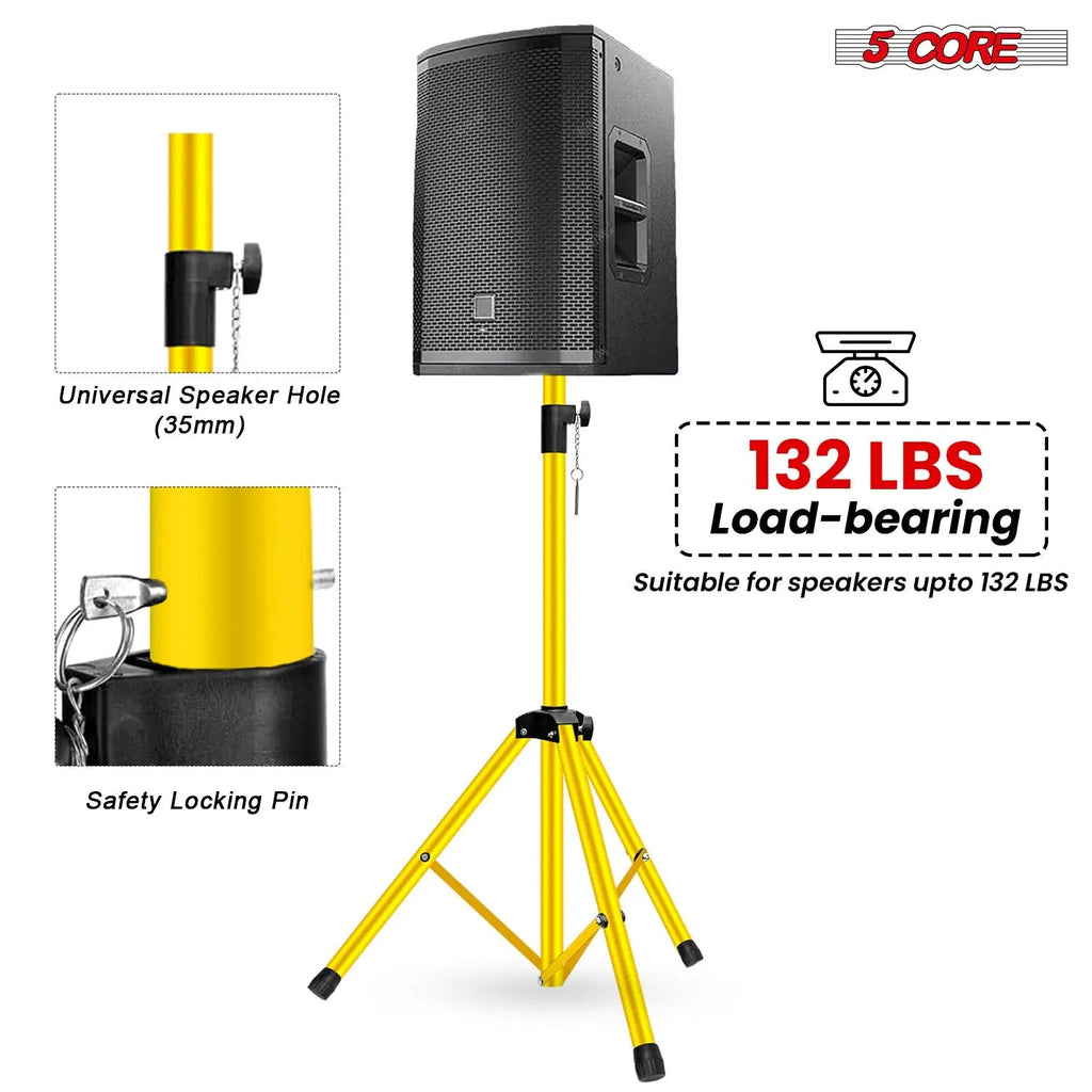 5 Core Speaker Stand Pair Height Adjustable 54" Heavy Duty PA DJ Tripod Studio Monitor Stands - HONORABLE VETERANS SOLUTIONS
