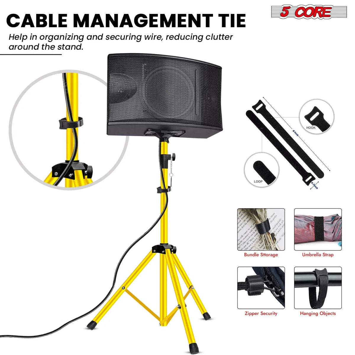 5 Core Speaker Stand Pair Height Adjustable 54" Heavy Duty PA DJ Tripod Studio Monitor Stands - HONORABLE VETERANS SOLUTIONS