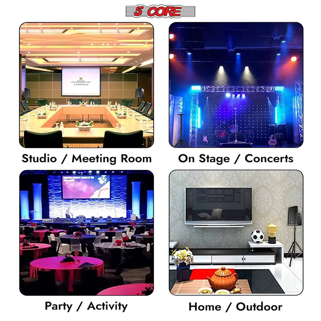 5 Core Speaker Stand Pair Height Adjustable PA DJ Tripod Studio Monitor Stands w 35mm Insert - HONORABLE VETERANS SOLUTIONS