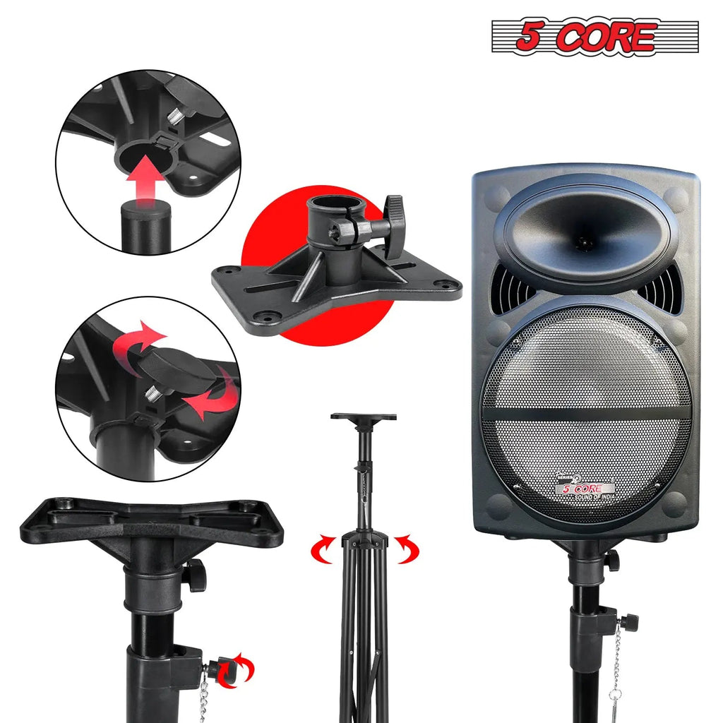 5 Core Speaker Stand Tripod Heavy Duty Adjustable 72" Universal Mount for PA DJ Studio - HONORABLE VETERANS SOLUTIONS