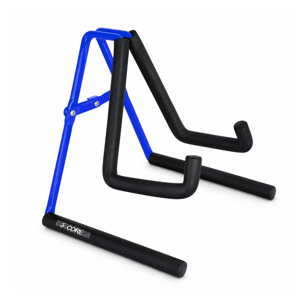 5 Core Ukulele Stand A Frame Metal Body w Soft Padded Arms Support Banjo Ukuleles Mini Guitar Violin Blue - HONORABLE VETERANS SOLUTIONS