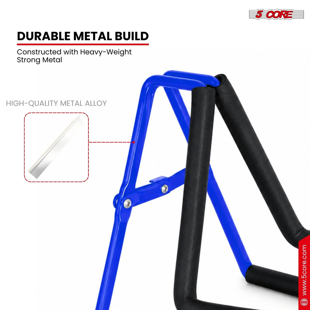 5 Core Ukulele Stand A Frame Metal Body w Soft Padded Arms Support Banjo Ukuleles Mini Guitar Violin Blue - HONORABLE VETERANS SOLUTIONS