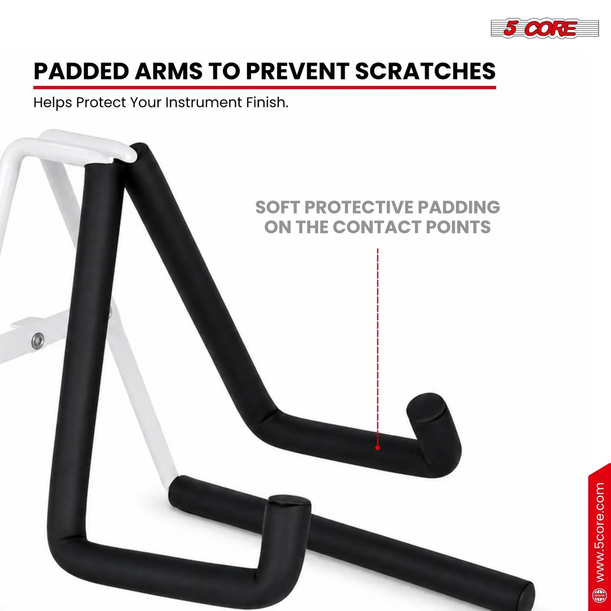 5 Core Ukulele Stand A Frame Metal Body w Soft Padded Arms Support Banjo Ukuleles Mini Guitar Violin White - HONORABLE VETERANS SOLUTIONS