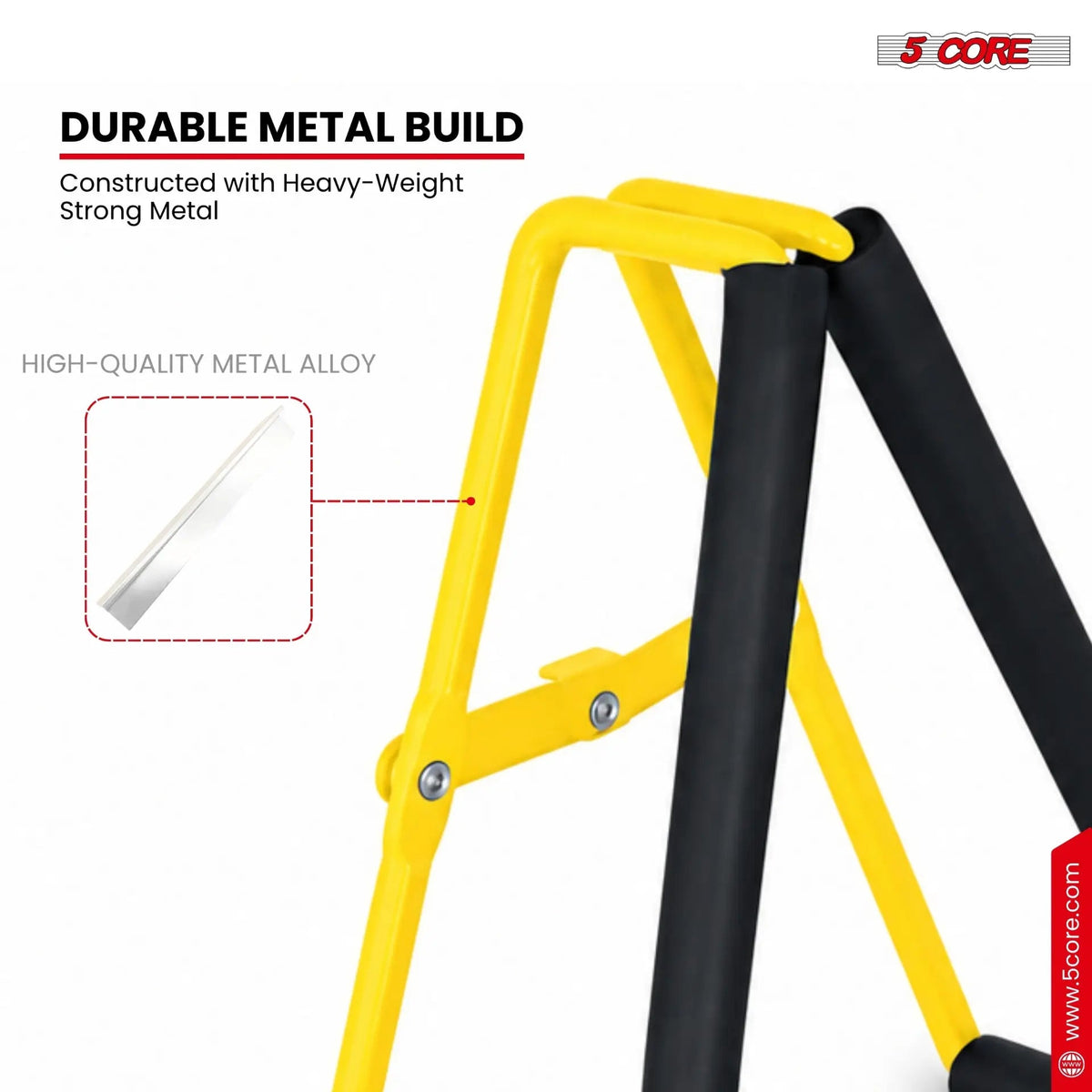 5 Core Ukulele Stand A Frame Metal Body w Soft Padded Arms Support Banjo Ukuleles Mini Guitar Violin Yellow - HONORABLE VETERANS SOLUTIONS