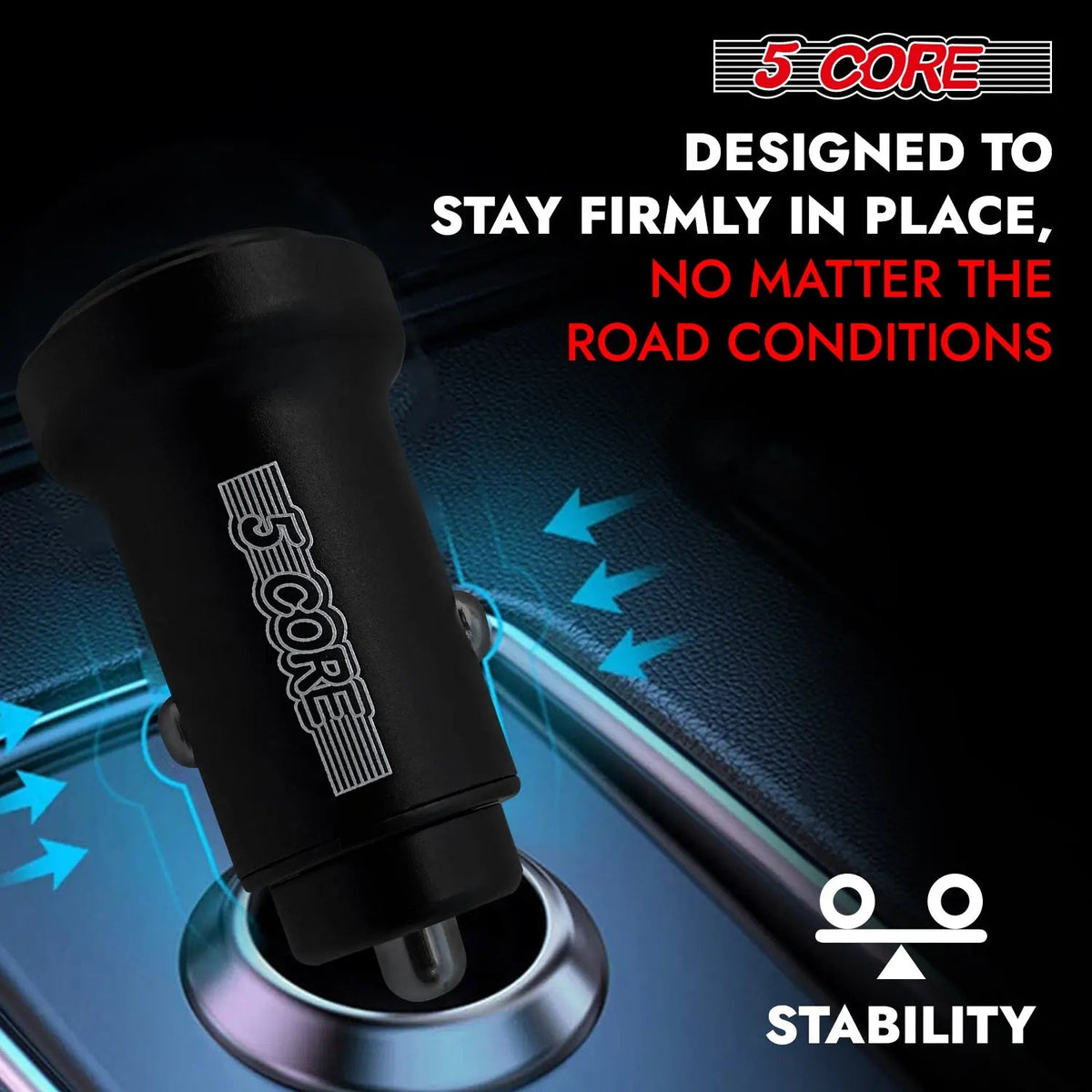 5 Core USB Car Charger Cigarette Lighter Adapter Dual USB Port Fast Charging - HONORABLE VETERANS SOLUTIONS