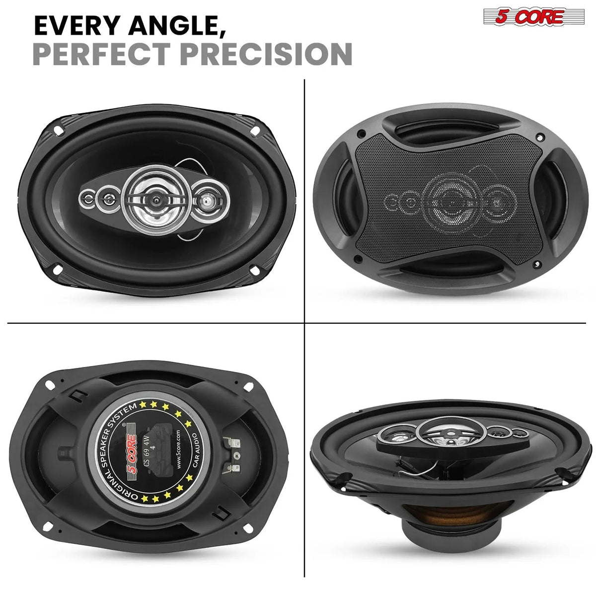 5Core 6x9 Car Speaker 800W Pair 4Ohm 4 Way Coaxial Speaker Audio w Super Tweeter Universal Fit - HONORABLE VETERANS SOLUTIONS