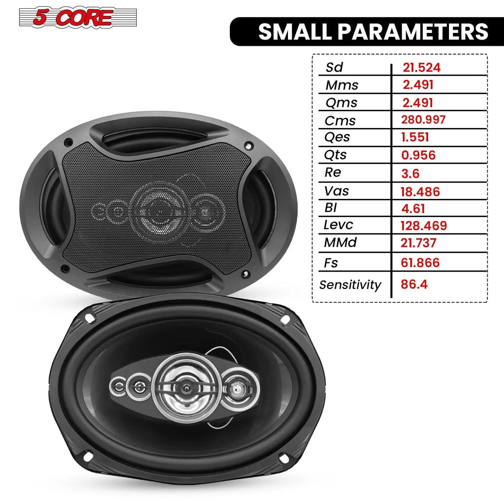 5Core 6x9 Car Speaker 800W Pair 4Ohm 4 Way Coaxial Speaker Audio w Super Tweeter Universal Fit - HONORABLE VETERANS SOLUTIONS