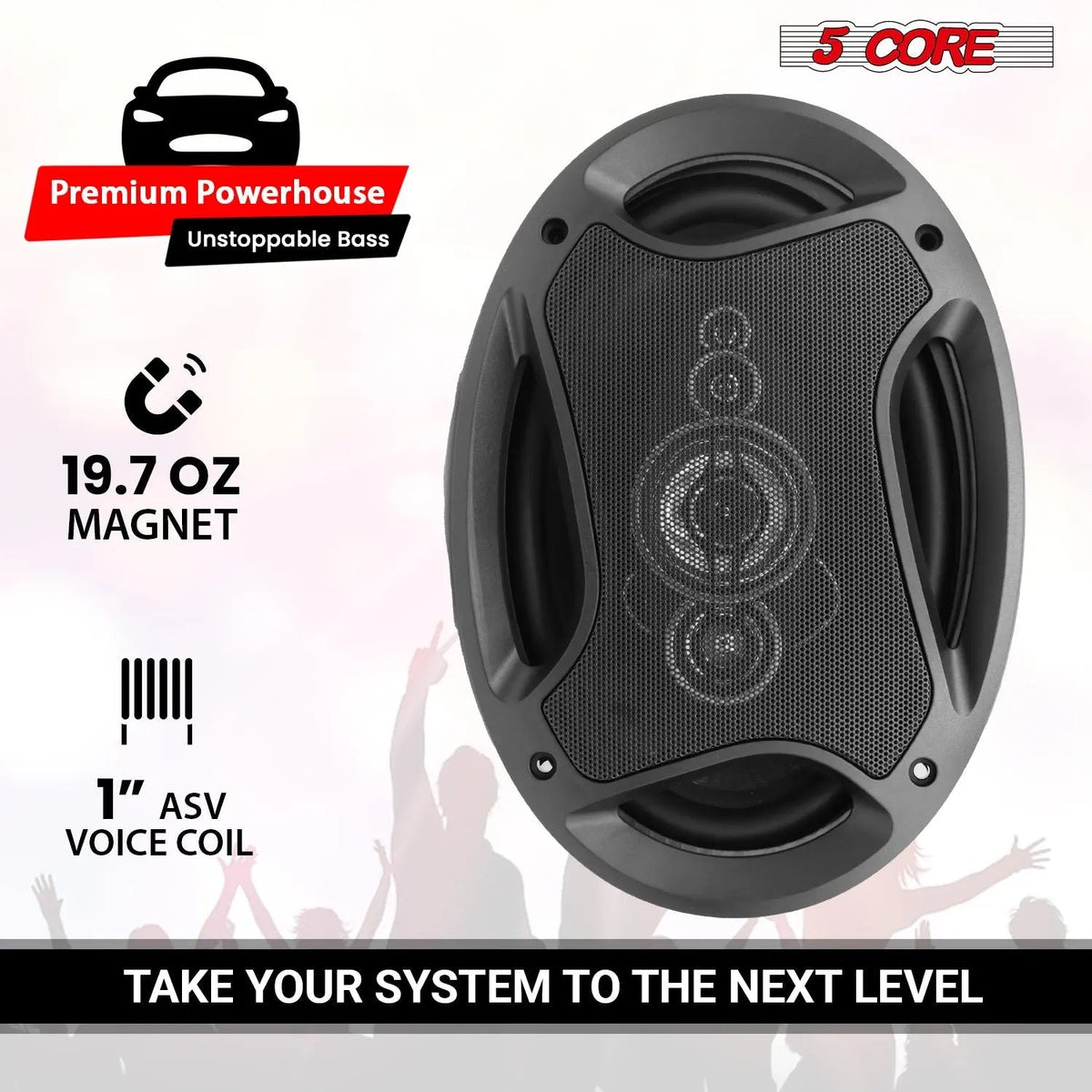 5Core 6x9 Car Speaker 800W Pair 4Ohm 4 Way Coaxial Speaker Audio w Super Tweeter Universal Fit - HONORABLE VETERANS SOLUTIONS