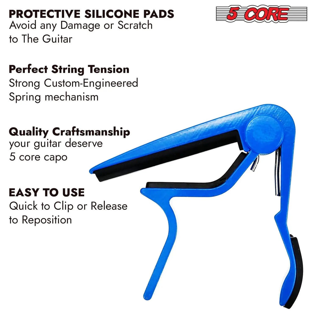 5Core Capo 4Pcs Acoustic Electric Guitar 6 String Kapo Clip For Banjo Mandolin Ukulele - HONORABLE VETERANS SOLUTIONS