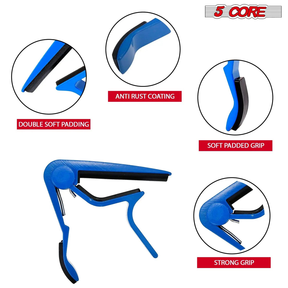 5Core Capo Acoustic Electric Guitar 6 String Kapo Clip For Banjo Mandolin Ukulele - HONORABLE VETERANS SOLUTIONS