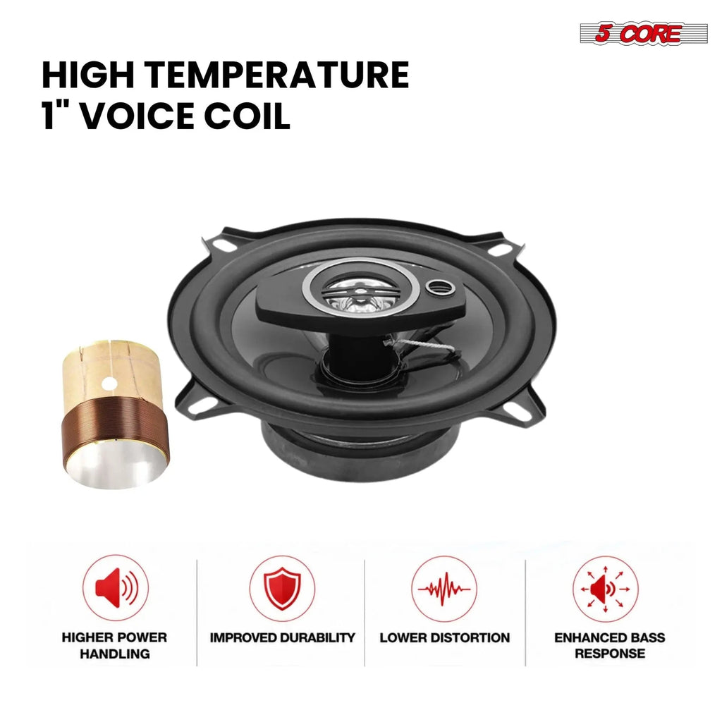 5Core Coaxial Car Door Speakers 5.25” Pair 350W 4Ohm 2 Way Component Subwoofer Audio w Super Tweeter - HONORABLE VETERANS SOLUTIONS