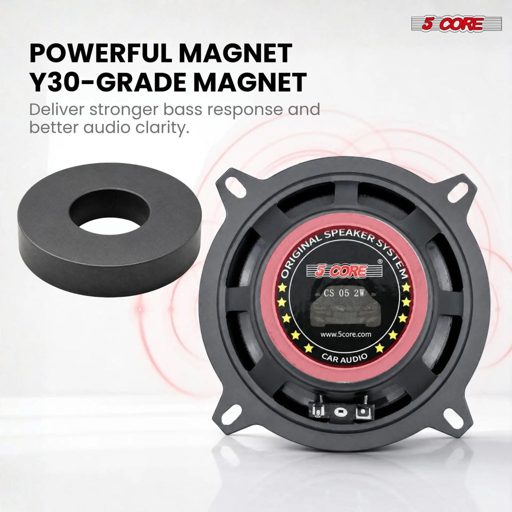 5Core Coaxial Car Door Speakers 5.25” Pair 350W 4Ohm 2 Way Component Subwoofer Audio w Super Tweeter - HONORABLE VETERANS SOLUTIONS