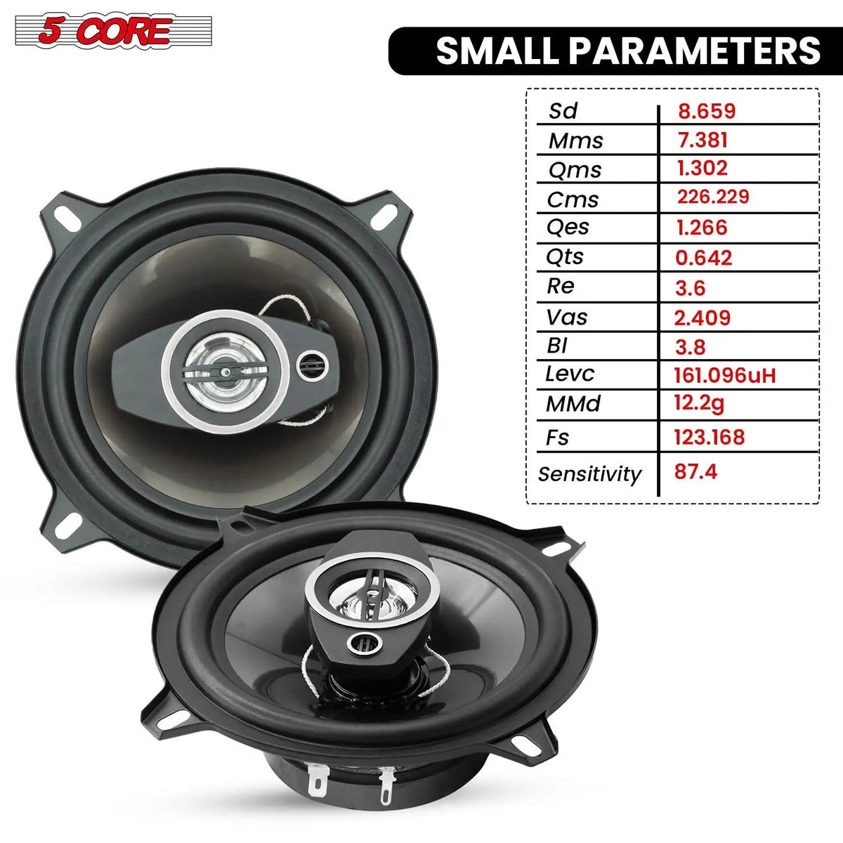 5Core Coaxial Car Door Speakers 5.25” Pair 350W 4Ohm 2 Way Component Subwoofer Audio w Super Tweeter - HONORABLE VETERANS SOLUTIONS