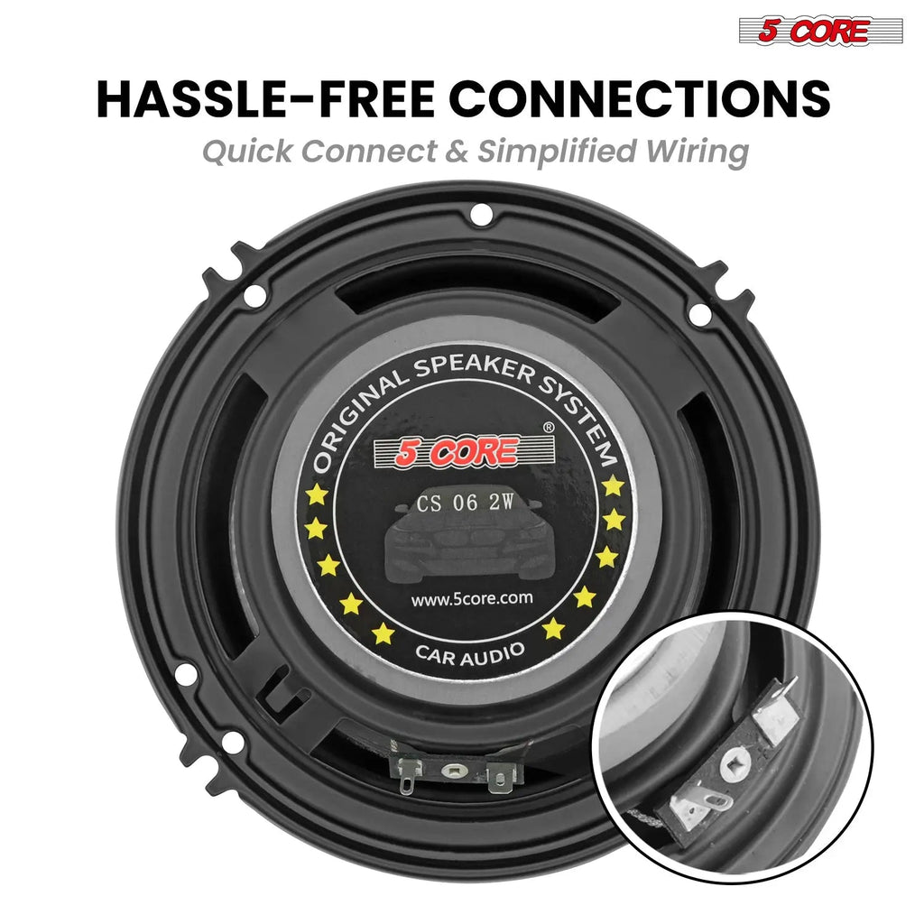 5Core Coaxial Car Door Speakers 6” 4Pcs 500W 4Ohm 2 Way Component Subwoofer Audio w Super Tweeter - HONORABLE VETERANS SOLUTIONS